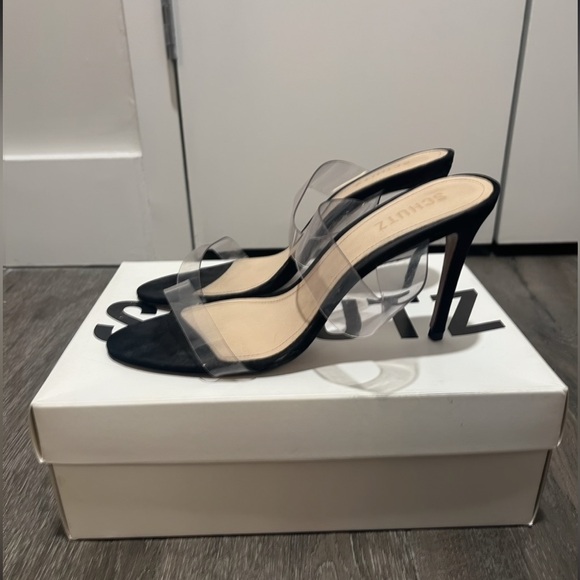 Schutz Ariella heel in Black & Transparent - Picture 6 of 9